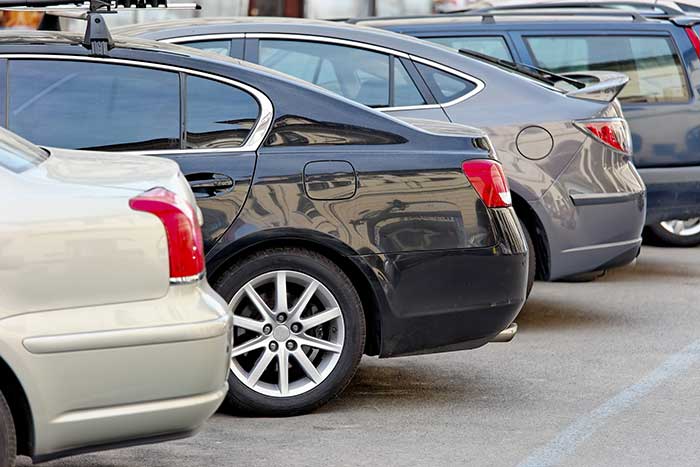 Picture of cars in a parking lot