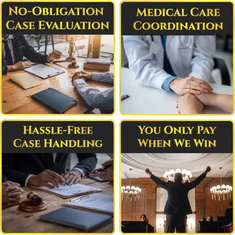 What Happens When you Call the Weinstein Firm? No-obligation case evaluation, medical care coordination, hassle-free case handling, you only pay when we we win.
