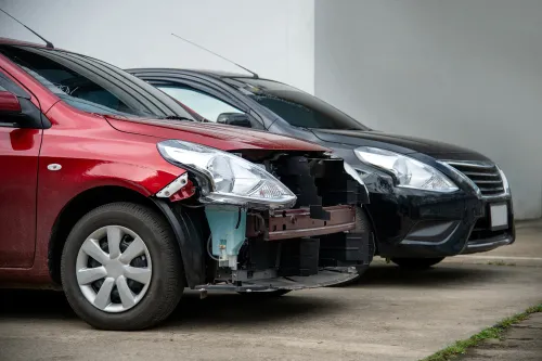 Car waits for a claim to be filed after car accident in Peachtree City