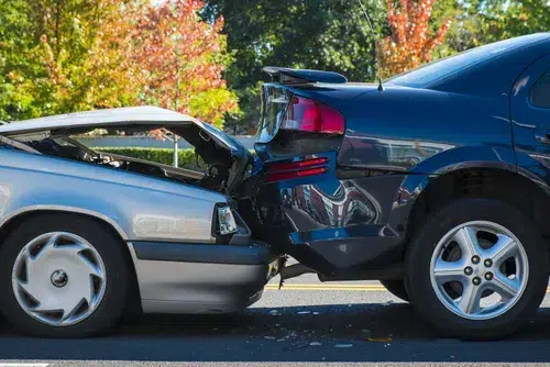 One car rear ends another in car accident in College Park, GA