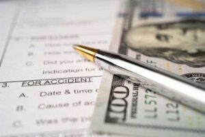 Car accident insurance claim and money