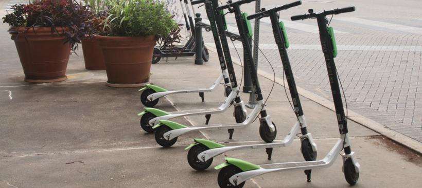 Contact us at <a href="tel:+17704357669"><i class="fa fa-phone-alt"></i>770-HELP-NOW</a>. Atlanta Lime scooters on the side of the road. Injuries acquired while riding a scooter might be compensable with the help of an Atlanta Bird Scooter Injury Lawyer. 