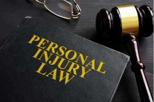 Personal injury law book, personal injury lawsuit concept