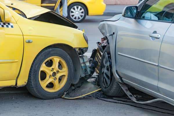 taxi accident car crash with taxi